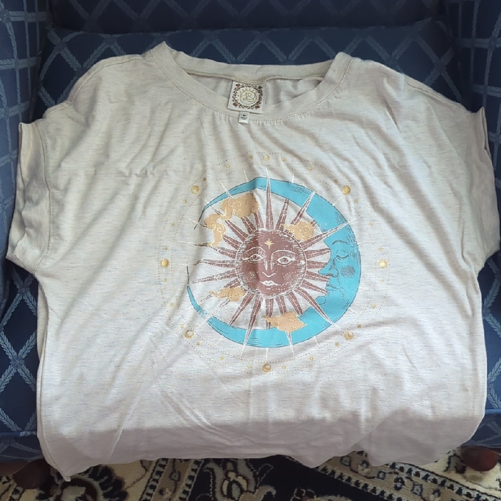 Women's Short Sleeve Sun Graphic Tee - Cream